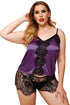 Lace Tank Top & Short With Thong Plus Size Lingerie Set