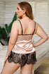 Lace Tank Top & Short With Thong Plus Size Lingerie Set