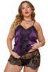 Lace Tank Top & Short With Thong Plus Size Lingerie Set