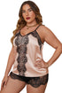 Lace Tank Top & Short With Thong Plus Size Lingerie Set