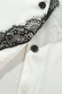 Lace Trim Button Front Long Sleeve Pajama Set