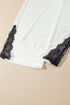 Lace Trim Button Front Long Sleeve Pajama Set