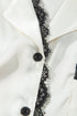 Lace Trim Button Front Long Sleeve Pajama Set