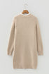 Lace Trim Button Shoulder Brushed Knit Sweater Dress