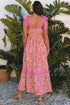 Lace Trim Floral Print Tiered Maxi Dress