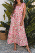 Lace Trim Floral Print Tiered Maxi Dress