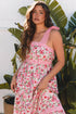 Lace Trim Floral Print Tiered Maxi Dress