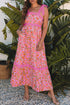 Lace Trim Floral Print Tiered Maxi Dress