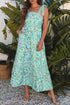 Lace Trim Floral Print Tiered Maxi Dress