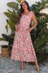 Lace Trim Floral Print Tiered Maxi Dress