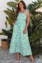 Lace Trim Floral Print Tiered Maxi Dress