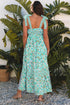 Lace Trim Floral Print Tiered Maxi Dress