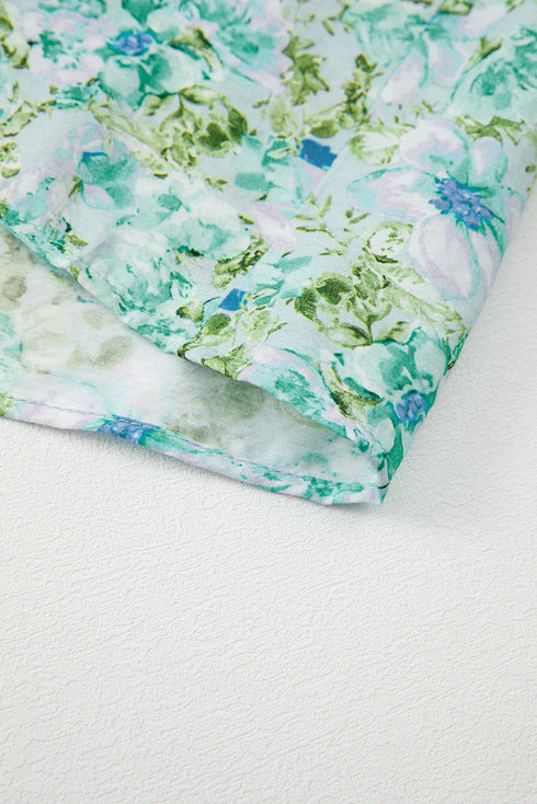 Lace Trim Floral Print Tiered Maxi Dress