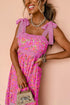 Lace Trim Floral Print Tiered Maxi Dress