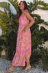 Lace Trim Floral Print Tiered Maxi Dress