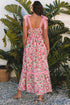 Lace Trim Floral Print Tiered Maxi Dress