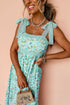 Lace Trim Floral Print Tiered Maxi Dress