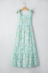 Lace Trim Floral Print Tiered Maxi Dress