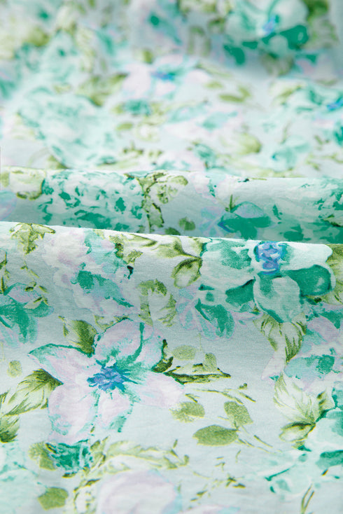 Lace Trim Floral Print Tiered Maxi Dress
