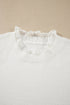 Lace Trim Neck Cuff Patchwork Long Sleeve Pullover Sweater
