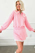 Lace Trim Peter Pan Sweatshirt Skirt Two Piece Dress