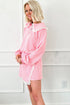 Lace Trim Peter Pan Sweatshirt Skirt Two Piece Dress