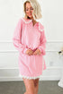 Lace Trim Peter Pan Sweatshirt Skirt Two Piece Dress