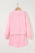 Lace Trim Peter Pan Sweatshirt Skirt Two Piece Dress