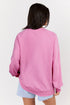 Lace Trim Raglan Sleeve Crew Neck Pullover Sweatshirt