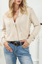 Lace Trim Ribbed Round Neck Button Up Cardigan
