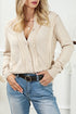 Lace Trim Ribbed Round Neck Button Up Cardigan