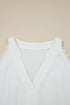 Lace Trim Split Neck Crinkled Woven Tank Top