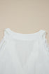 Lace Trim Split Neck Crinkled Woven Tank Top