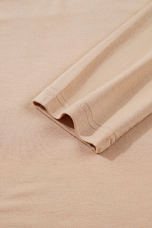 Lace Trim Sweetheart Neck Ruched Front Long Sleeve Top