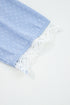 Lace Trim Swiss Dot Patchwork Collared Button Down Blouse