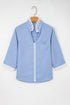 Lace Trim Swiss Dot Patchwork Collared Button Down Blouse