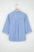 Lace Trim Swiss Dot Patchwork Collared Button Down Blouse