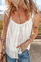 Lace Trim Textured Button Front Sleeveless Woven Top