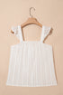 Lace Trim Textured Button Front Sleeveless Woven Top