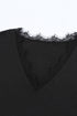 Lace Trim V Neck Short Sleeve Knit Top