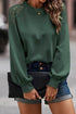 Lace Trim Waffle Knit Long Sleeve Relaxed Pullover