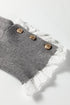 Lace Trimmed Crew Neck Button Cuff Knit Sweater