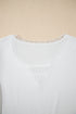 Lace Trimmed Ribbed Knit Slim Fit Short Sleeve Top