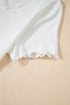 Lace Trimmed Ribbed Knit Slim Fit Short Sleeve Top