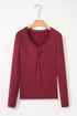 Lace Trimmed Sweetheart Neckline Ruched Long Sleeve Top