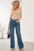 Lace Trimmed Sweetheart Neckline Ruched Long Sleeve Top