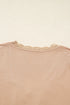 Lace Trimmed Sweetheart Neckline Ruched Long Sleeve Top