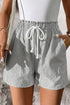 Lace Up Elastic Waist Striped Pocketed Casual Shorts
