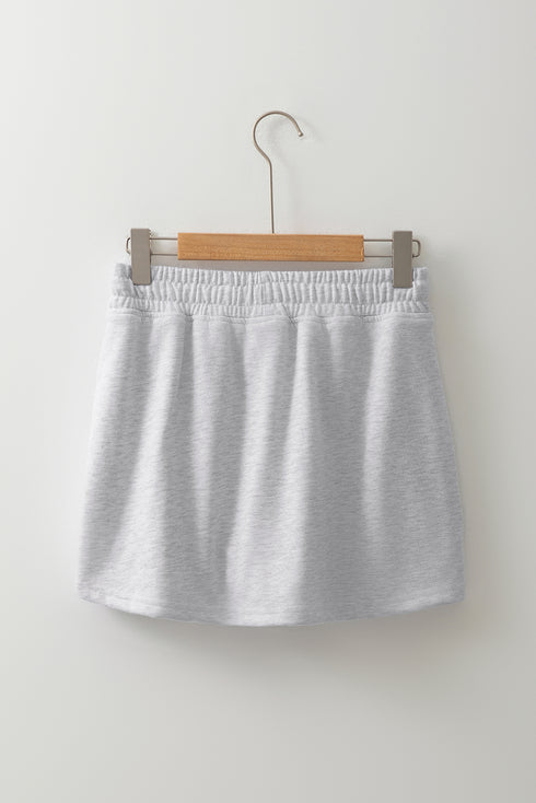 Lace Up High Waist Skort with American Flag Patch Detail