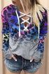 Lace Up Long Sleeve Pullover Hoodie